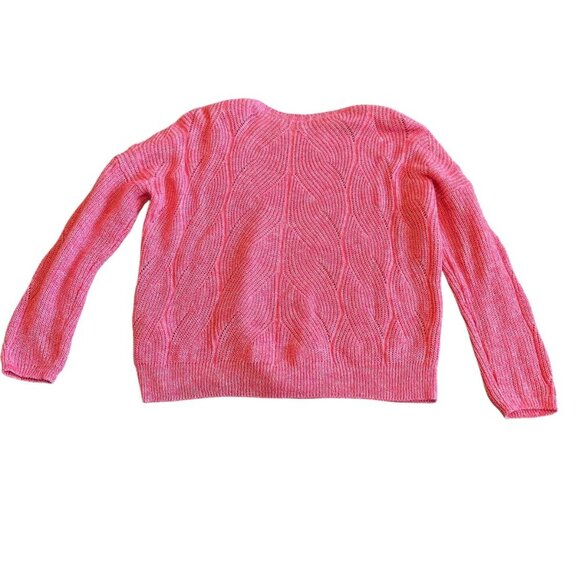 Anthropologie Keely Loose Weave Pullover Sweater Pink Stretch Wool Blend Medium - Picture 7 of 12
